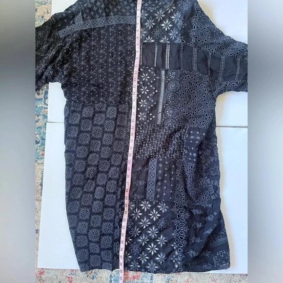 NWT Johnny Was Sanded Black Blysse Patchwork Kimono Woman Sz M Medium MSRP $445 - Picture 13 of 13